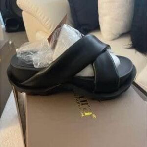 Aura Black Slide Sandals